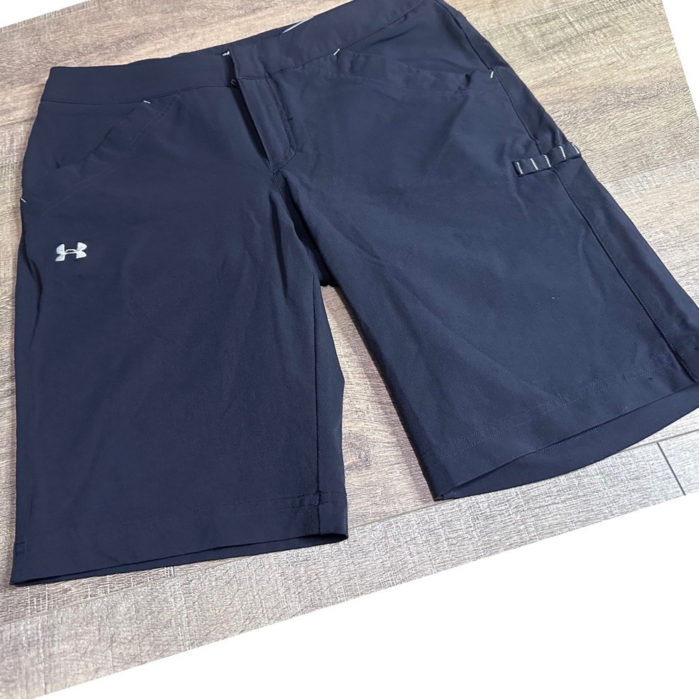 Under Armour UA Drive Mens Golf Shorts Black 30" Waist Tee Holder Slots on Side